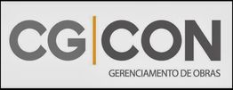 Logotipo da CG|CON com texto "Gerenciamento de Obras" em fundo cinza claro.