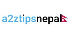 Logo with text "a2ztips nepal" and a small image of the Nepal flag.