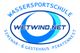 Logo der Wassersportschule Wetwind.net mit Text "Seminar- & Gästehaus Piratennest".