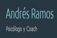 Texto: "Andrés Ramos, Psicólogo y Coach". Fondo azul oscuro.