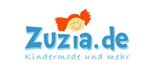 Logo von Zuzia.de mit rotem Haar-Maskottchen und Text "Kindermode und mehr".