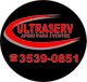 Logotipo da ULTRASERV com telefone 3539-0851 e texto "Apoio para Eventos". Fundo preto.