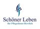 Logo mit Text: "Schöner Leben, Ihr Pflegedienst Herrlich" und stilisierte blaue Grafik.