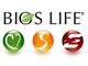Drei bunte Logos unter dem Schriftzug "BIOS LIFE" mit grünen, orange und roten Symbolen.