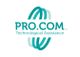 Logo di Pro.Com S.R.L. con sfere intrecciate azzurre e testo "Technological Assistance".
