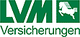LVM-Logo mit grünem Schriftzug "Versicherungen" und springendem Pferd.