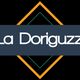 Logo con scritta "La Doriguzzi" su sfondo nero, contornato da rombo arancione e verde.