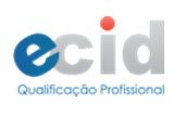 Logotipo com as letras "ecid" e texto "Qualificação Profissional" logo abaixo.