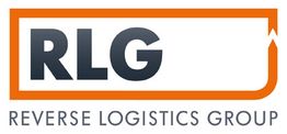 Logo der Reverse Logistics Group (RLG) mit orangem Rahmen und schwarzen Buchstaben.