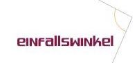 Logo mit dem Wort "Einfallswinkel" in lila Schrift und einem skizzierten Winkel in der Ecke.