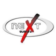 Ovales Logo mit „next eventos“, rotes „X“ hervorgehoben.