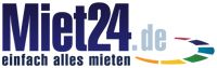 Logo von Miet24.de mit dem Slogan "einfach alles mieten" und einem bunten Ring.