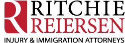 Ritchie Reiersen logo, Injury & Immigration Attorneys, red and black text with stylized "R".