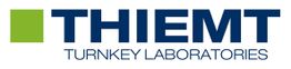 Logo von THIEMT mit grünem Quadrat und der Aufschrift "TURNKEY LABORATORIES" darunter.