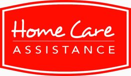 Red and white logo with "Home Care Assistance" text.