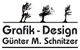 Logo mit stilisierten Bäumen und Text: "Grafik-Design Günter M. Schnitzer".