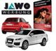 Zwei Audi-Autos vor einem Werbeplakat von "Jawo Werbung" für Großformat- und Digitaldrucke.