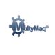 Logo de MultyMaq con engranaje azul en el fondo.