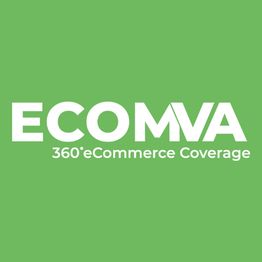 Green background with text: “ECOMVA 360° eCommerce Coverage” in white letters.