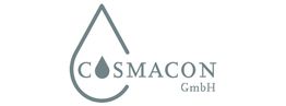 Logo der COSMACON GmbH: Ein Tropfensymbol über dem Firmenname in grauer Schrift.