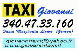 "Pubblicità Taxi Giovanni a Santa Margherita Ligure con contatti email e sito web."