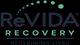 Logo of ReVIDA Recovery with green dots and the slogan "Reclaiming Lives" on a black background.