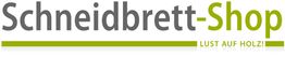 Logo des Schneidbrett-Shops mit Slogan "Lust auf Holz!" in grauer und grüner Schrift.
