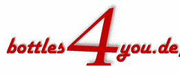 Schriftzug "bottles4you.de" in rot.