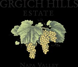 Grapevine illustration with "GRGICH HILLS ESTATE Napa Valley" text in an elegant font.