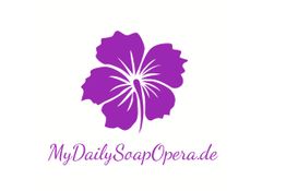 Lila Blume mit dem Text "MyDailySoapOpera.de" darunter auf weißem Hintergrund.