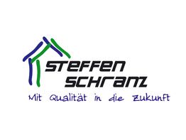 Logo von Steffen Schranz, Text: "Mit Qualität in die Zukunft", mit grün-blauem Hausmotiv.