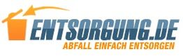 Logo mit orangefarbenem Mülleimer und Text: "ENTSORGUNG.DE - Abfall einfach entsorgen".