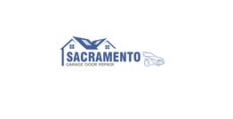 Logo with a house, car, and text: "Sacramento Garage Door Repair."