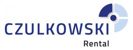 Logo mit blauem Text "CZULKOWSKI Rental" und einem blau-weißen kreisförmigen Design.