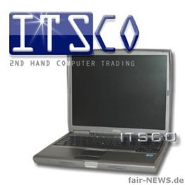 Laptop mit ITSCO-Logo, spezialisiert auf gebrauchte Computer.
