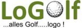 Logo mit "LoGolf" und Golfball-Abbildung, Slogan: "...alles Golf....logo!"