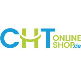 Logo des CHT Online Shops in Blau und Grün auf weißem Hintergrund.