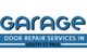 "Garage door repair services signage in South St Paul with a blue and white design."