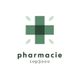 Logo de pharmacie vert avec croix et feuilles, texte "pharmacie cap3000".
