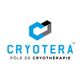 Logo Cryotera avec un symbole géométrique bleu et noir, texte "Pôle de Cryothérapie".