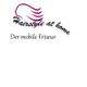 Logo mit Schriftzug "Hairstyle at home" und "Der mobile Friseur", daneben Kopf-Silhouette.