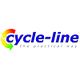 Logo mit Schriftzug "cycle-line" und dem Slogan "the practical way" auf weißem Hintergrund.