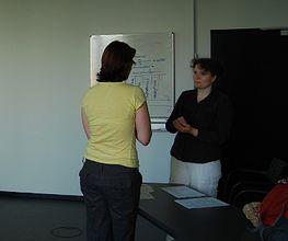 Persönliche Gespräche in den Pausen