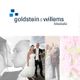 Logo eines Fotostudios mit Brautpaaren und Blumenhintergrund, Text: "goldstein & willems".