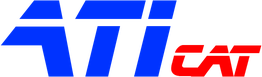 Logotipo de ATI en azul y CAT en rojo sobre fondo blanco.