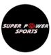 Logo with "Super Power Sports" in white text on a black circle, with a red wheel design.