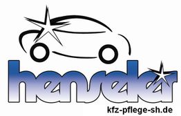 Logo von "henseler" mit stilisiertem Auto und Sternen, Website-Adresse unten.