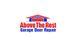 Logo: "Above The Rest Garage Door Repair" with a stylized garage door graphic.