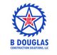 Logo featuring a red star with a "B," surrounded by a blue saw blade. Text: B Douglas Construction.