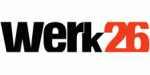 Schwarzer Text "werk" gefolgt von roter Zahl "26" auf weißem Hintergrund.